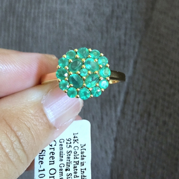 Shivam Green💚 Onyx Floral🌸 Cluster Ring💍 - NWT - Picture 4 of 16
